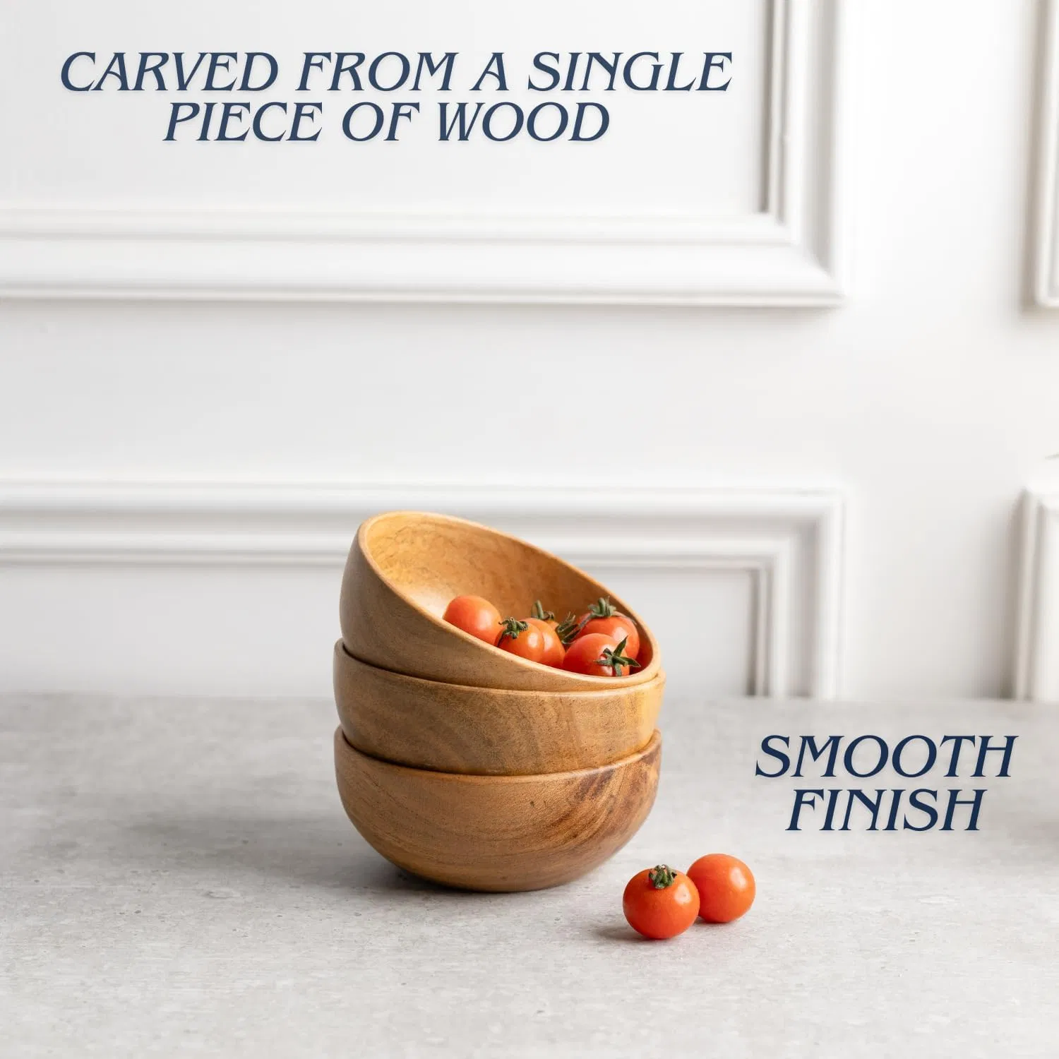 Acacia Wood Dessert Salad Snacks Fuit Nut Bowls, Food Bowl, Dessert Bowl