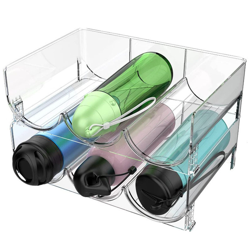 Прозрачная полка для бутылок в холодильник, 2 шт