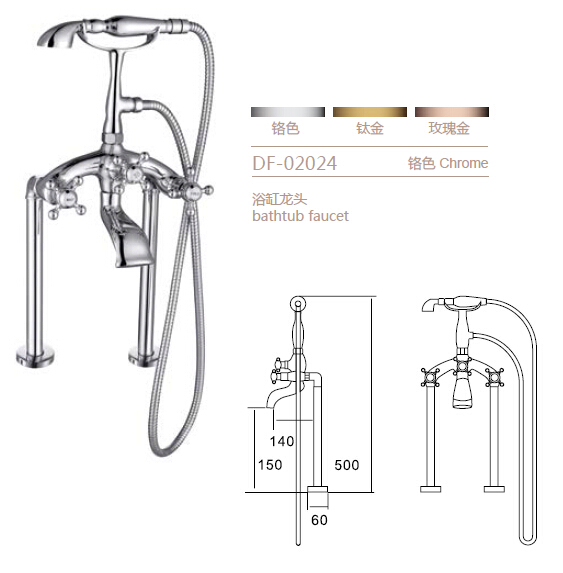 Modern Classical Design Styles Deck-Mount Shower Head Bathtub Faucet