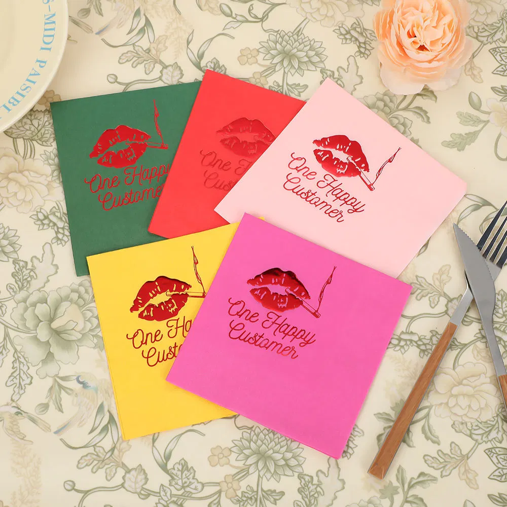 Disposable 3-Ply Wedding Beverage Napkins with Custom Printing Quick Delivery Service