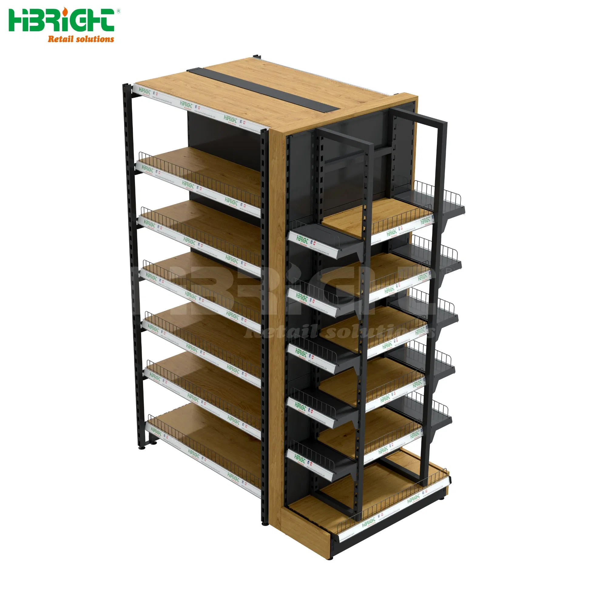 Single-Sided Modern Iron Display Rack White Gondola Shelving Convenience Store Groceries Light Duty Metallic Supermarket Shelves