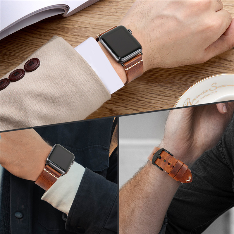 Ea461 Smart Women's Machine Brown Apple Top Grain Strap with Packaging Black Handmade Lot Luxury Watch for Men Leather Straps