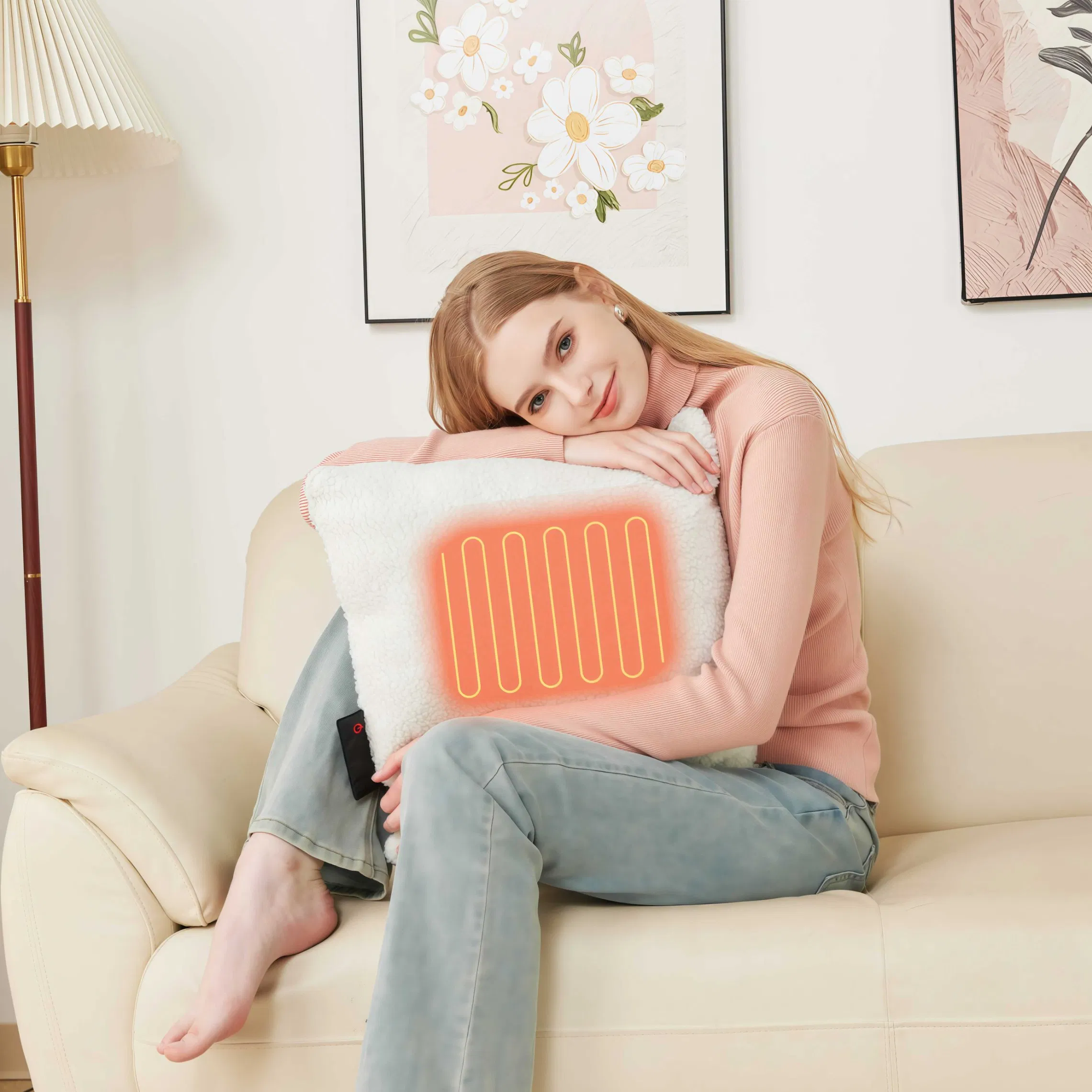 Wireless Warmer USB Powered Magnetic Charger Electric Throw Pillow Cordless Heating Cushion