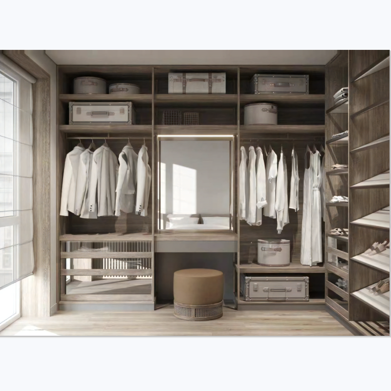 Modern Bedroom Furniture Cloak Room Wooden Wardrobe Organizer Closet Master Walk-in Cabinet