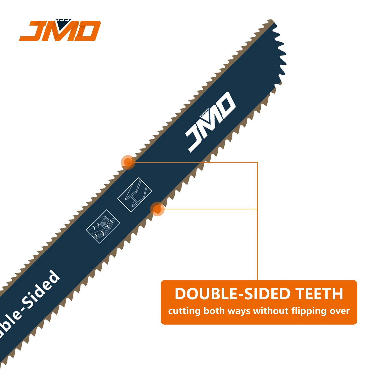 Jmd 9 Inch Bim Double-Sided Teeth 3X3 Double-Edged Reciprocating Saw Blades for Wood with Nails