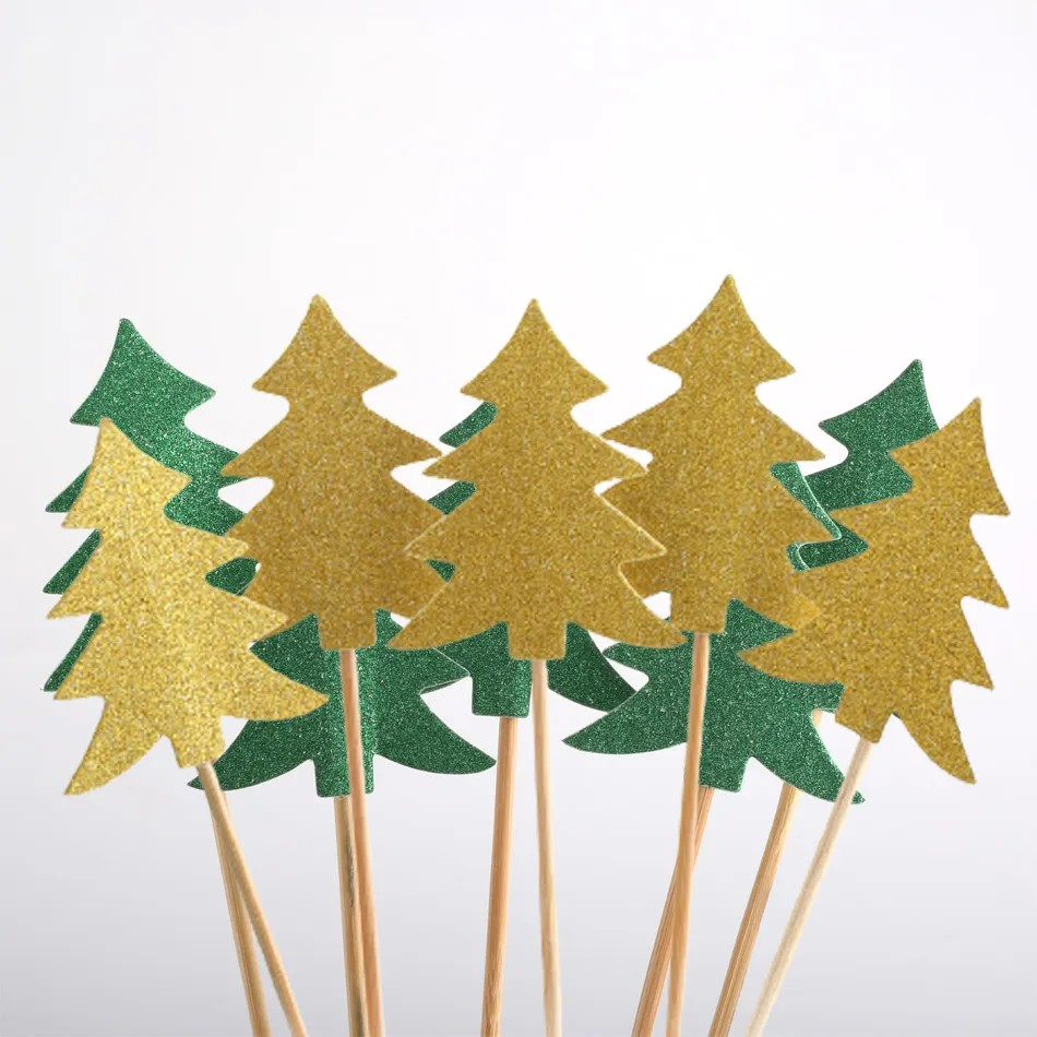 Merry Christmas Cake Fruit Sticks for Wedding Decoration Christmas Stocking Tree