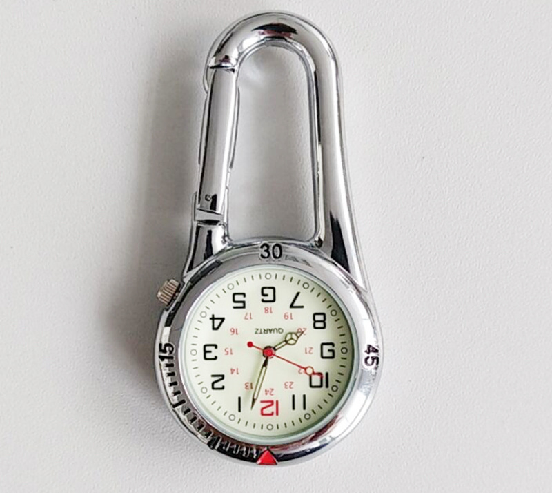 Outdoor Climbing Watch Quartz Fob Hanging Clip on Watches Carabiner
