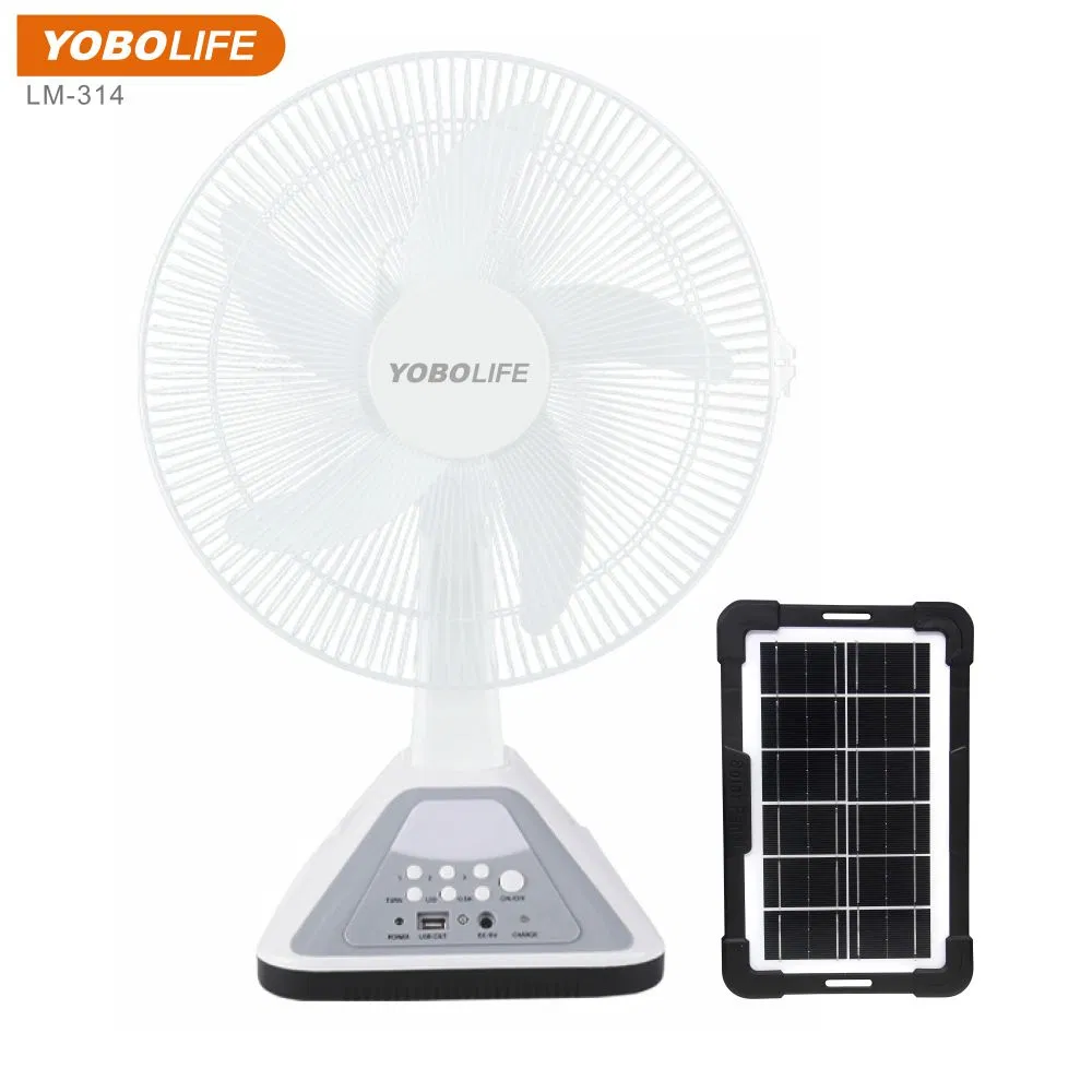Yobolife 14 Inches Soalr Fan with Solar Panel Mobile Phone Charge