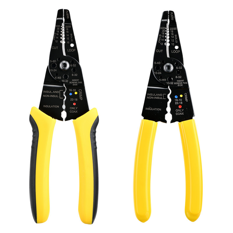 Professional 8-Inch Wire Stripper Multifunctional Wire Crimping Tool Copper Wire Cutter Crimper Cable Stripper 10-22 AWG