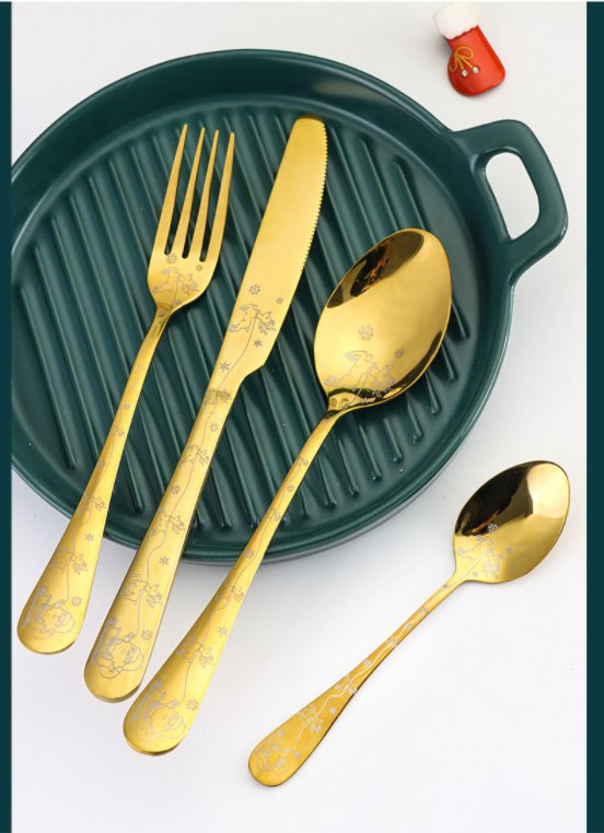 4PCS Golden Luxury Cutlery Set