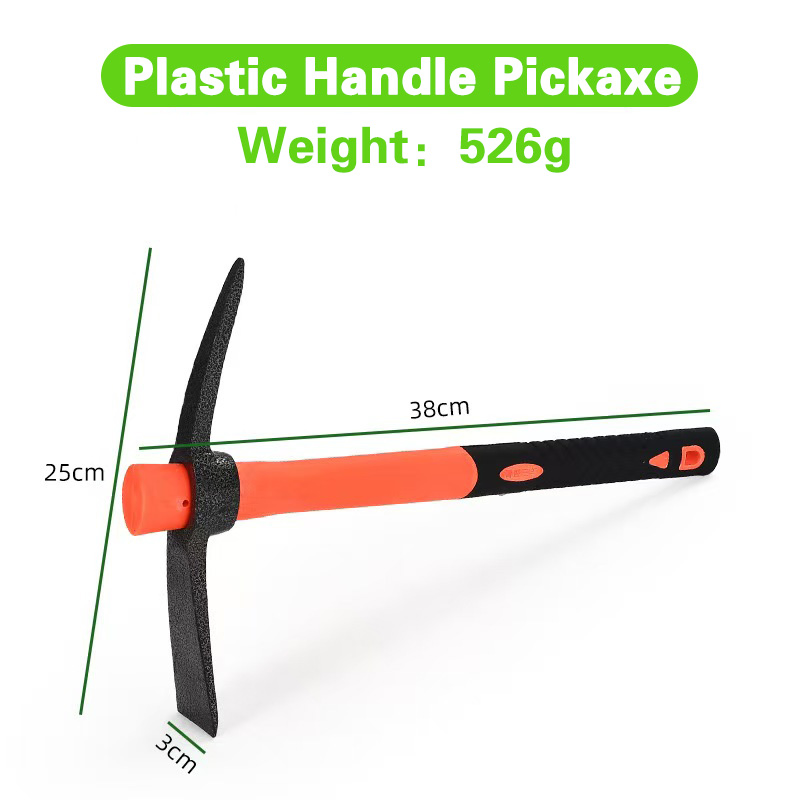 Forging Steel Outdoor Camping Pickaxe Plastic Handle Garden Small Pickaxe