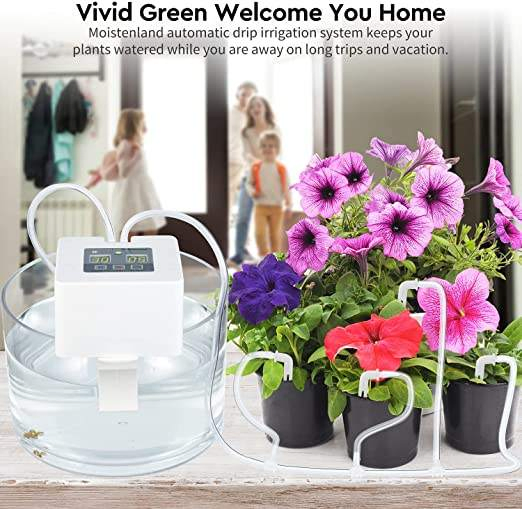 Digital Programmable Micro Automatic Battery Drip Irrigation Kit Water Timer Self Watering System for Indoor Potted Plants