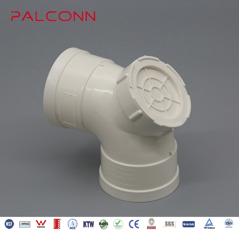 ISO Standard 75mm White Color PVC Equal Tee for Wastewater Drainage