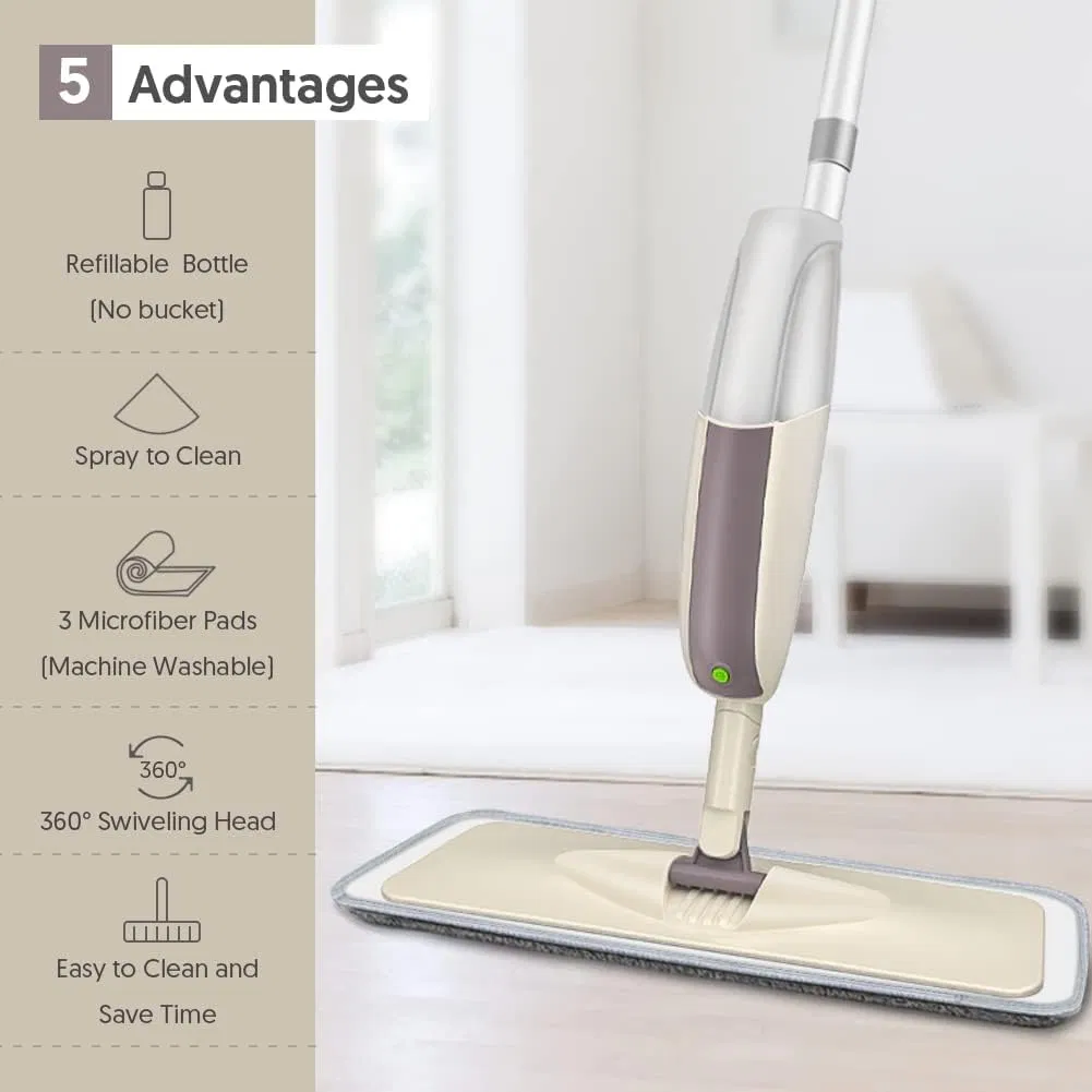 Dry Wet Spray Mop for Floor Cleaning Microfiber Pads for Home Kitchen