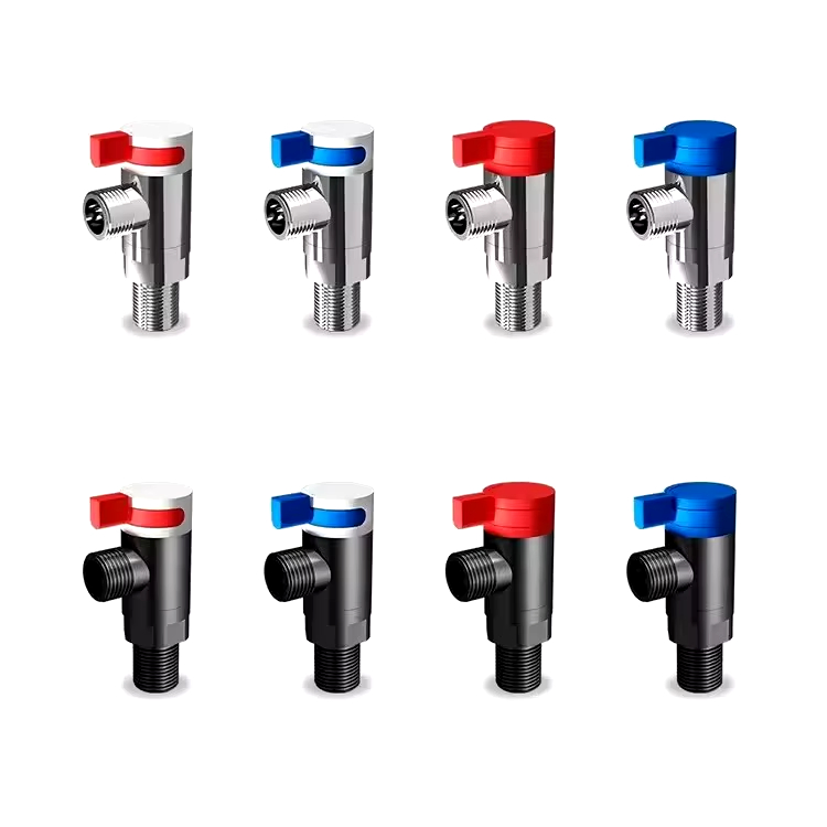 High Quality Brass Bathroom Accessories Triangle Hot Cold Water Valves Thicken Stop Water Angle Valve