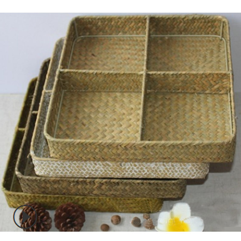 Корзина для хранения из морской травы, квадратная