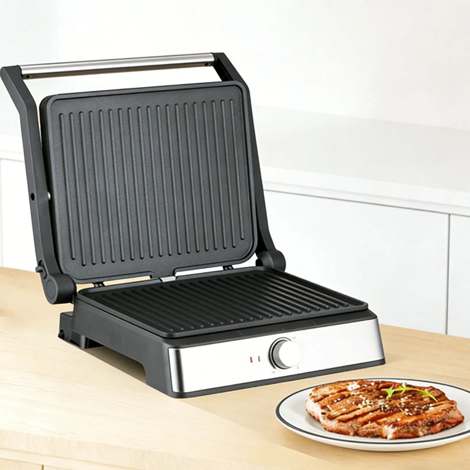 Household Electric Grill Griddles Sandwich Maker Panini Baking Pan with Non-Stick Coating