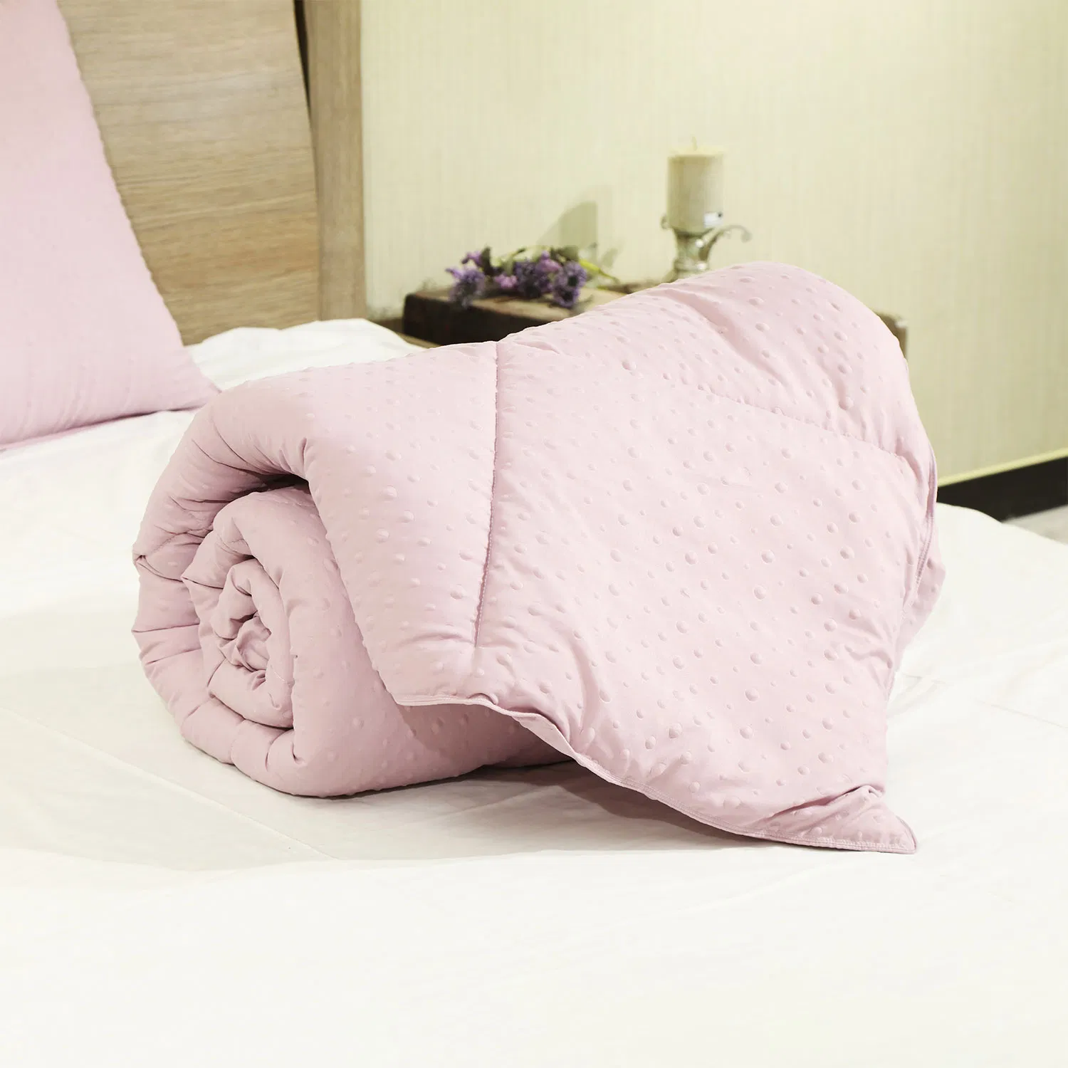 Pre Washed Quilt Design with DOT Pattern Seersucker Duvet Set for Home Use