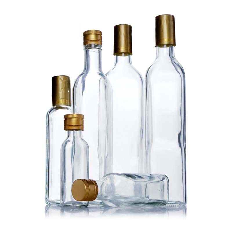 100ml 250ml500ml 750ml1l Clear Square Glass Olive Bottle with Easy Pour Spout Set