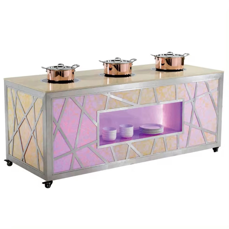 Modern Furniture Restaurant Buffet Equipment Decoration Restaurant Buffet Exhibition Display Buffet Table