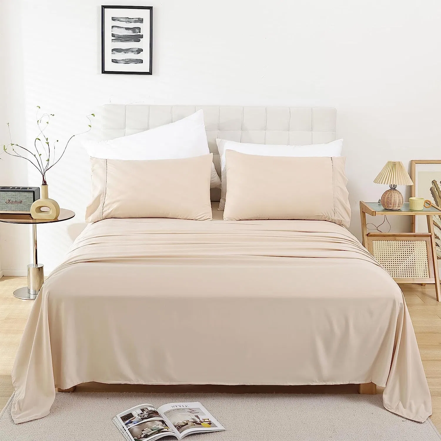 Cotton White Bed Sheets Comforter Quilts Cover Sets 300tc Pillowcase Queen King Hotel Home Bedding Set