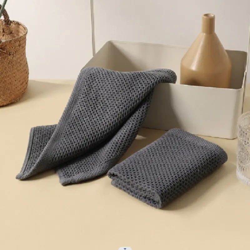 Wholesale Waffle Weave Cotton Kitchen Towel Hanging Kitchen Towel Honeycomb Set