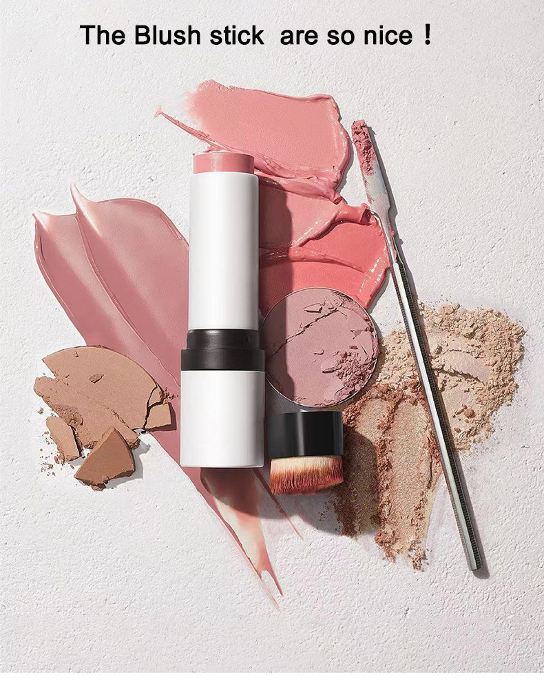 Makeup Blush Custom Own Brand Blush Stick Pirvate Label Vegan Unbranded Blusher with Brush
