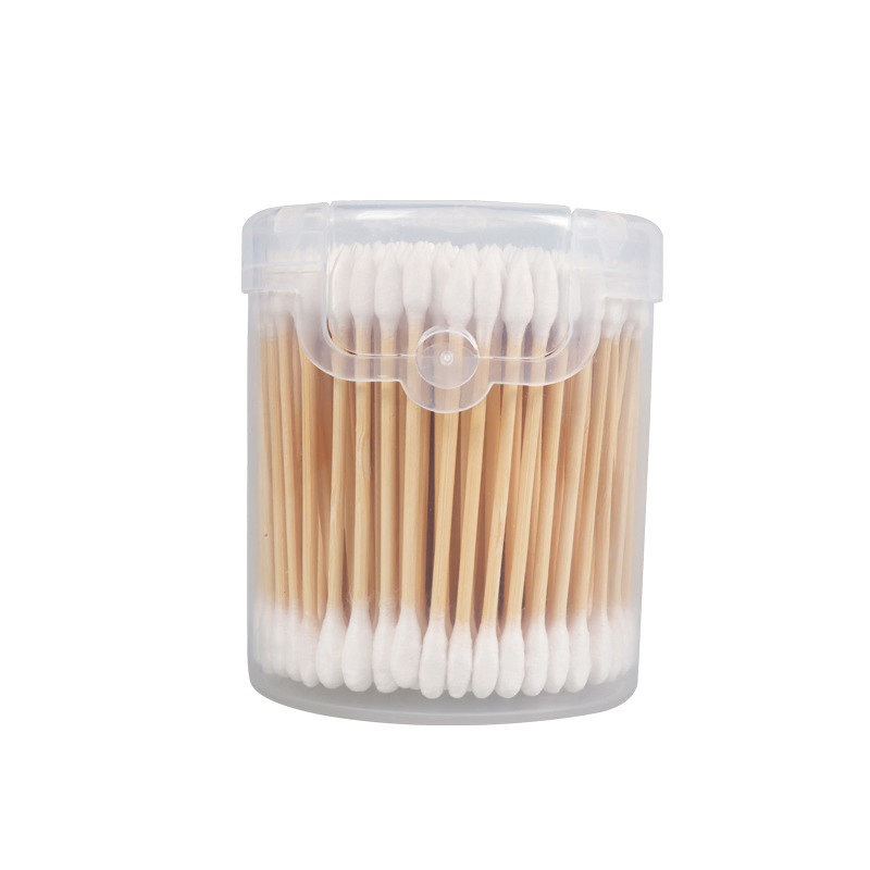 200 PCS Tube-Packed Household Cotton Swabs - Double-Head, Sealed & Moisture-Proof for Cleaning & Makeup