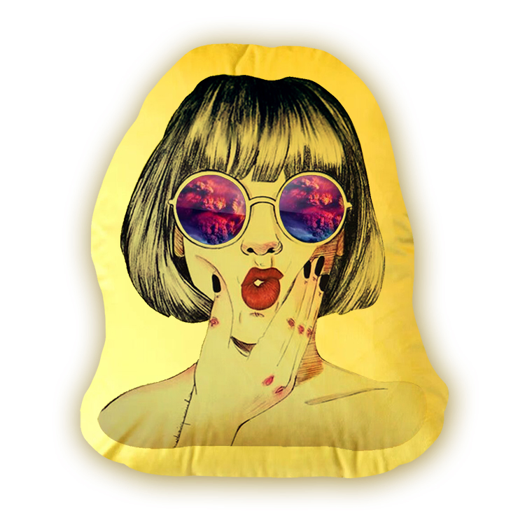 Home Design Soft Boyfriend Face Shape Pillow Case Body Cushions Cover Custom