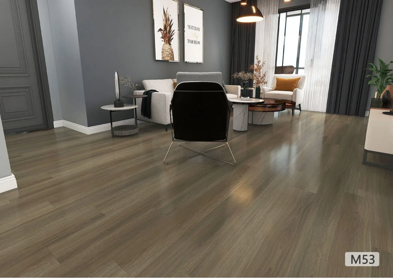 Антискользящая SPC плитка 4мм с шумоизоляцией под дерево