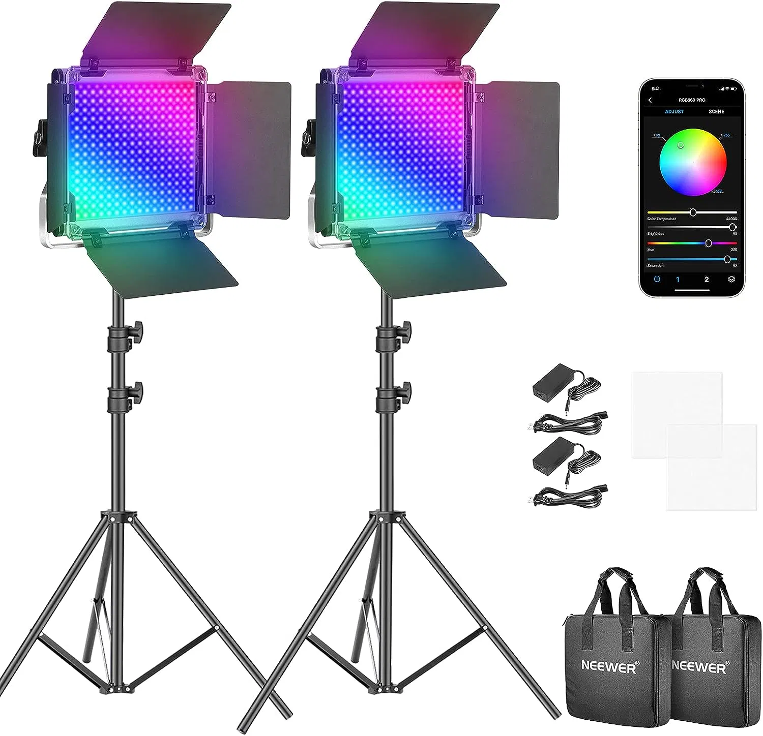 Студийный свет Neewer RGB 660PRO 50Вт, 2 шт