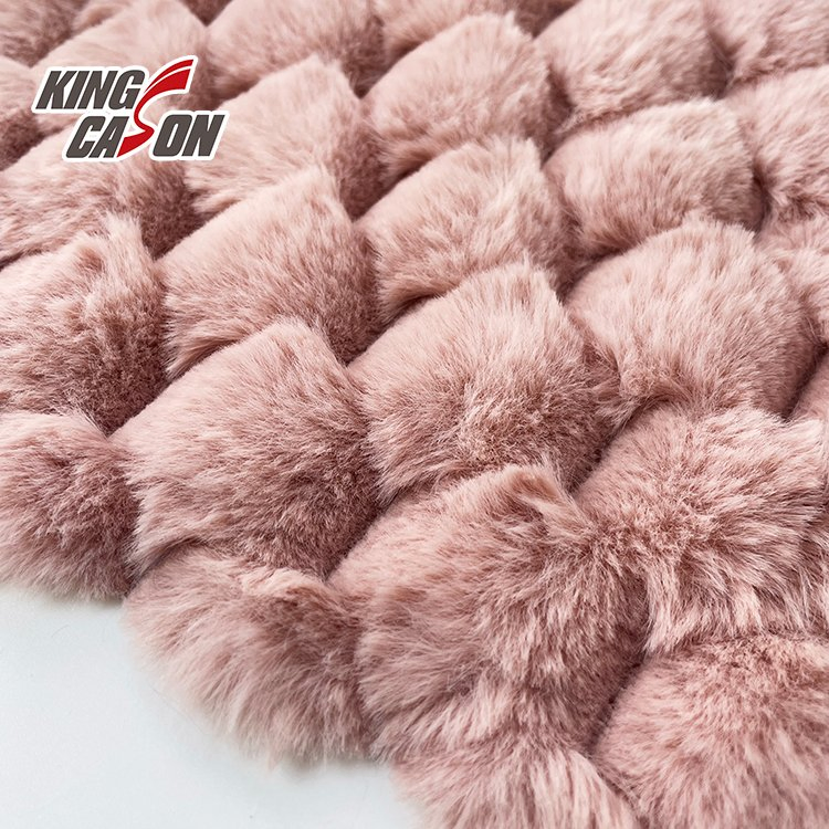 Kingcason Plain Knit Custom Color Turtle Shell Jacquard Apprearl Fabric Faux Fur Fabric