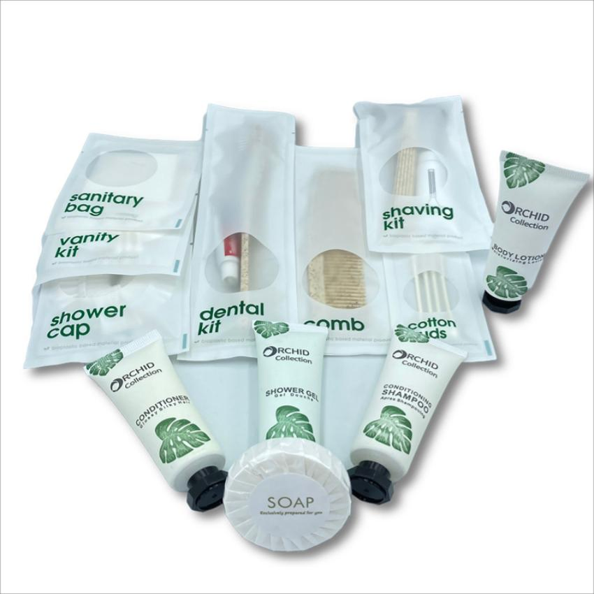 Custom Eco Friendly Disposable Hotel Amenities Soap and Shampoo Hotel Logo