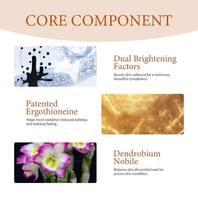 OEM/ODM Concealing Skin-Nourishing Dendrobium Nobile Patented Ergothioneine Dual Brightening Factor Skincare Whitening Lady Cream