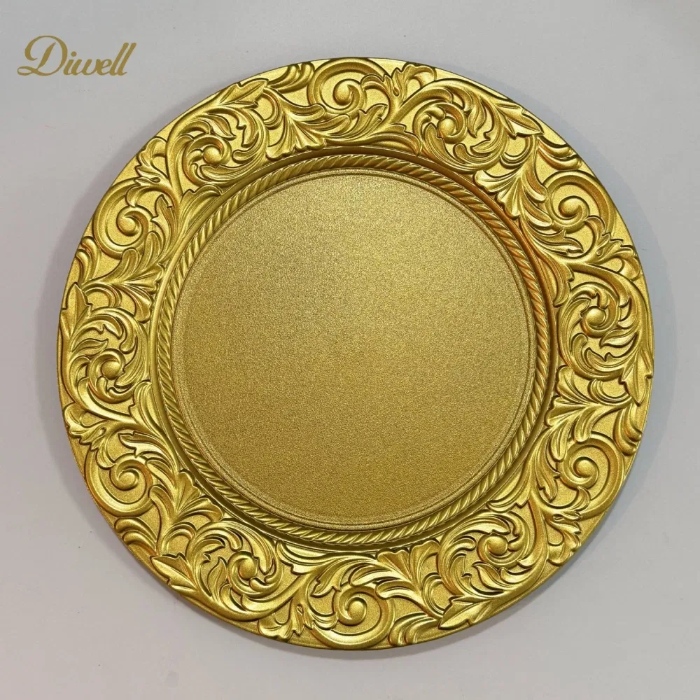 Wholesale 13 Inches Gold Charger Plates for Wedding Event