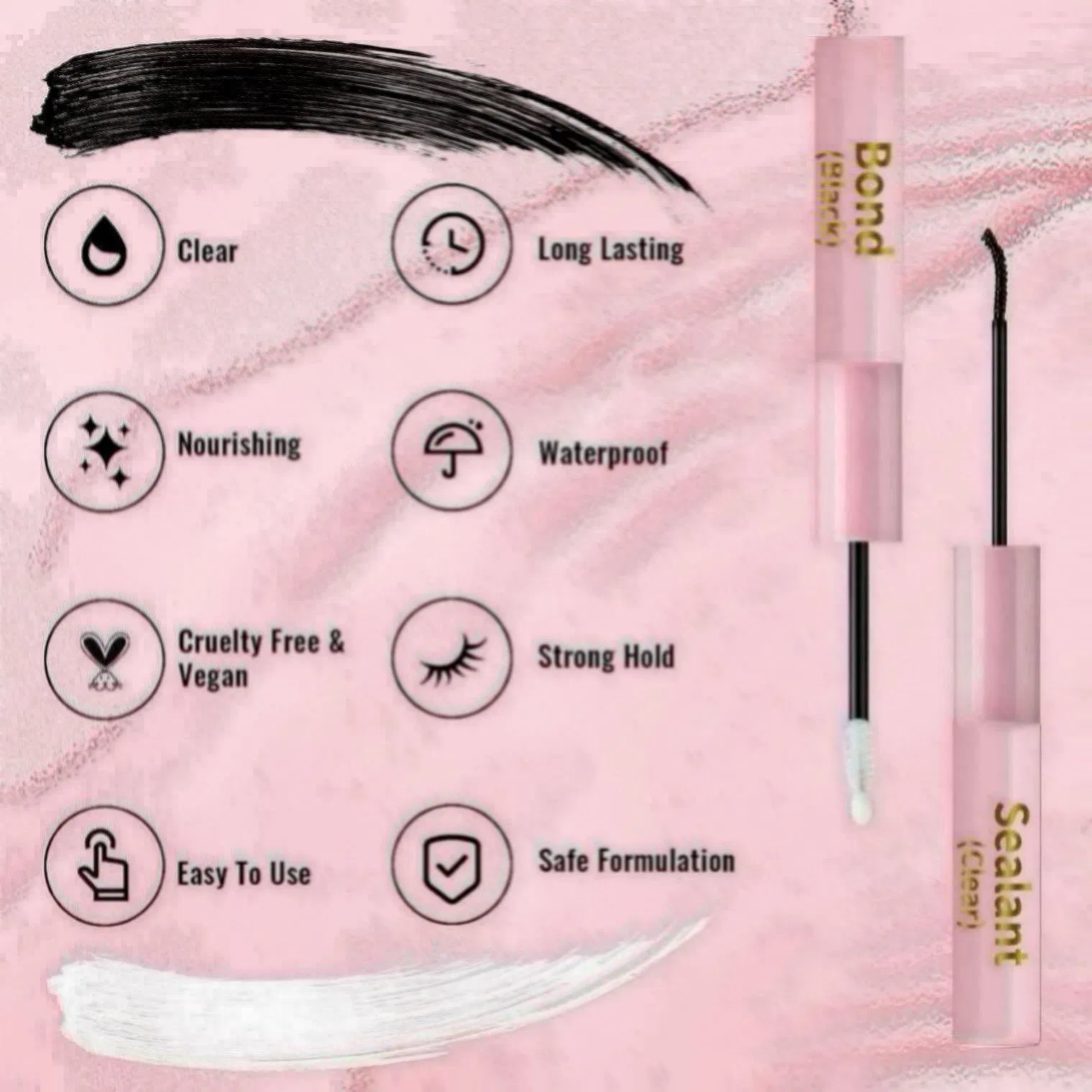 Long-Lasting Waterproof Eyelash Adhesive with Dual Seal Technology