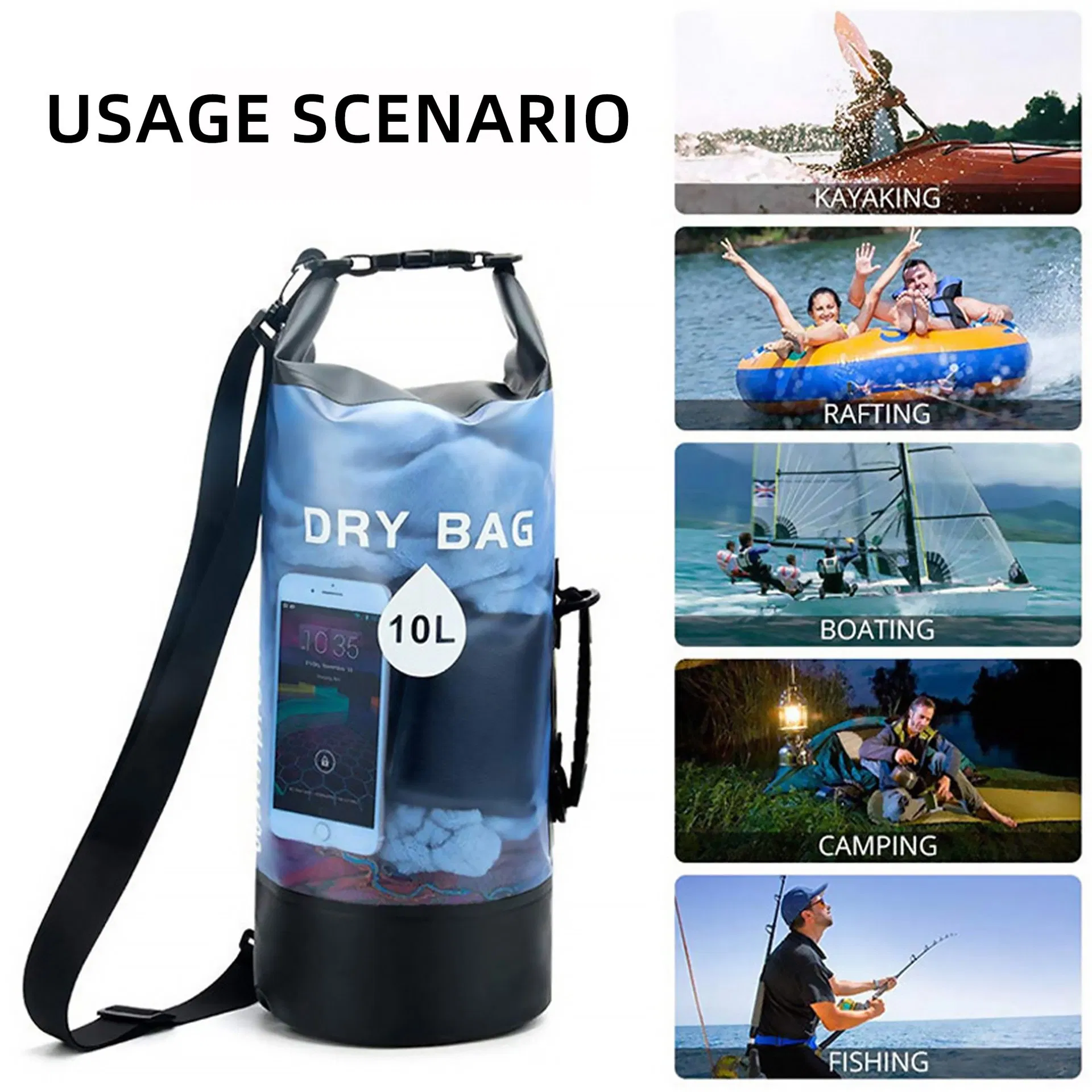 Outdoor Large Capacity Semi-Transparent Waterproof Bucket Bag