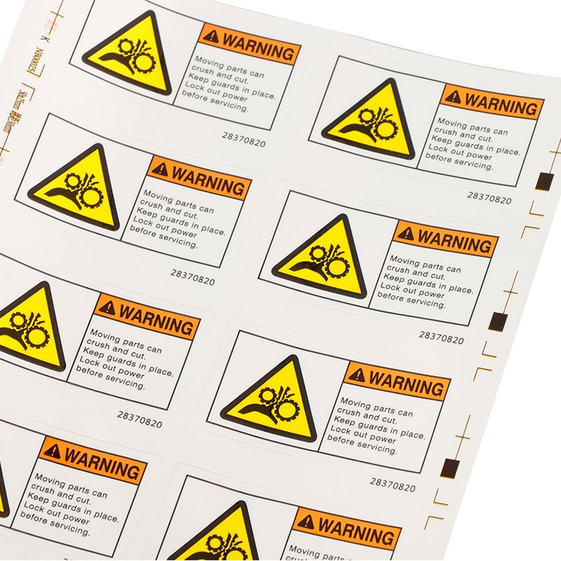 Custom Triangle Print White Pet Waterproof Security Warning Label Sticker Factory