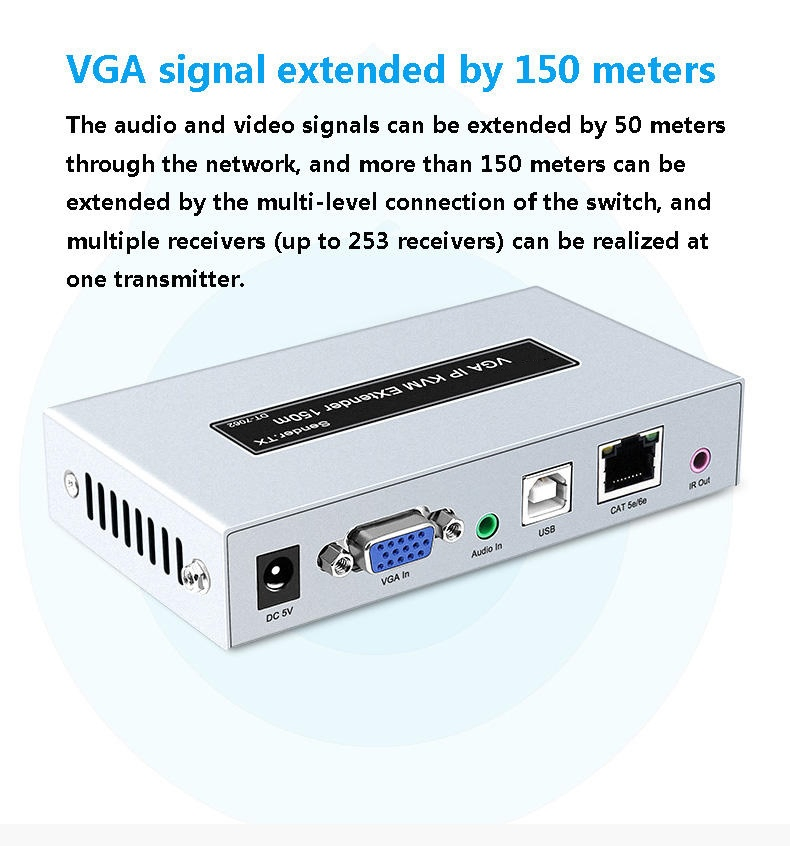 VGA USB Kvm Extender Over IP/TCP UTP/STP Cat5e/6 RJ45 LAN Network VGA Mouse and Keyboard Extender VGA USB