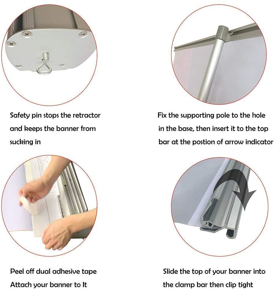 Wide Base Streamline Roll up Banner Stand Display