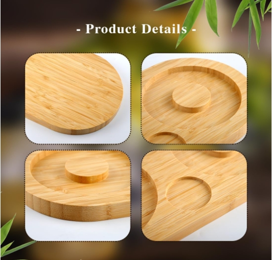 Bamboo Sugar Margarita Salt Rimmer Set Bartender Tool for Cocktail with 2 Stainless Steel Bowl