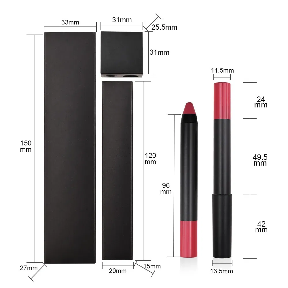 Waterproof Matte Lip Liner with Sharpener Professional Creamy Velvet Lipstick Pen