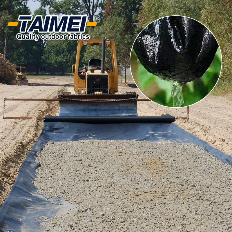 PP Woven Construction Ground Cover Fabric Polypropylen Geotextile for Road Drain