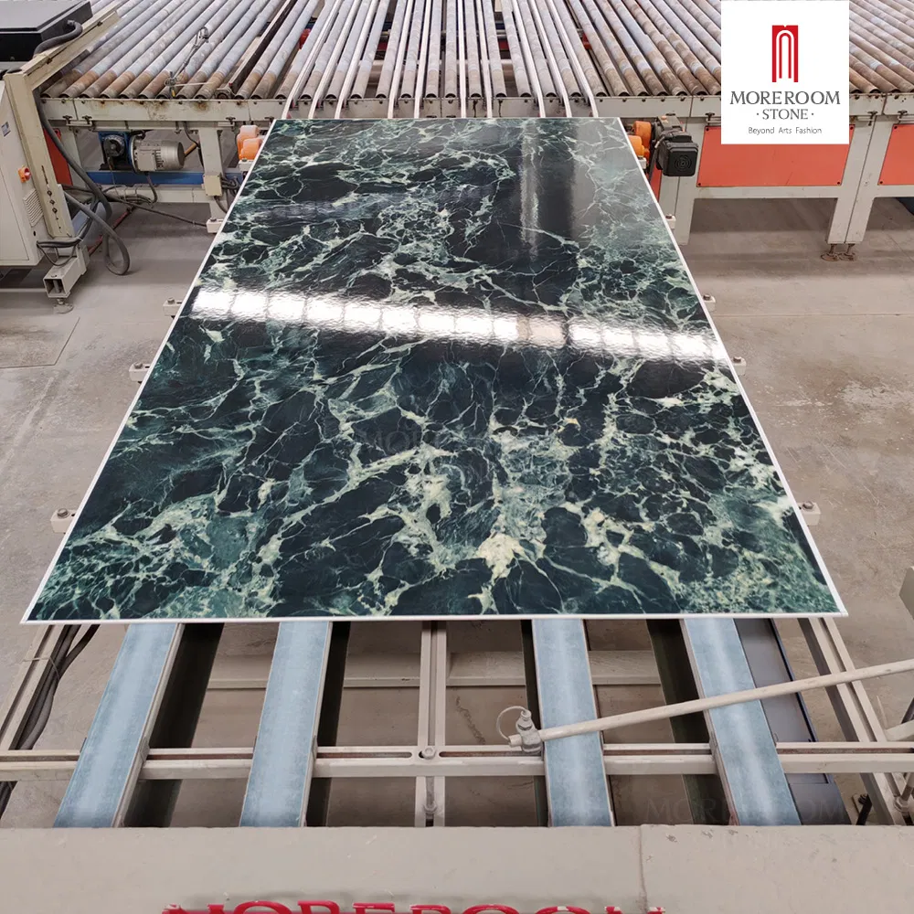Porcelain Slab Premium Prada Green Marble Tiles for Luxury Worktop Surfaces Decoration