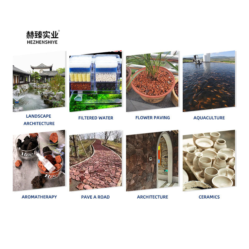 Garden Landscape Uses 3-5 Cm Volcanic Stone, Porous Volcanic Stone Particles in Red