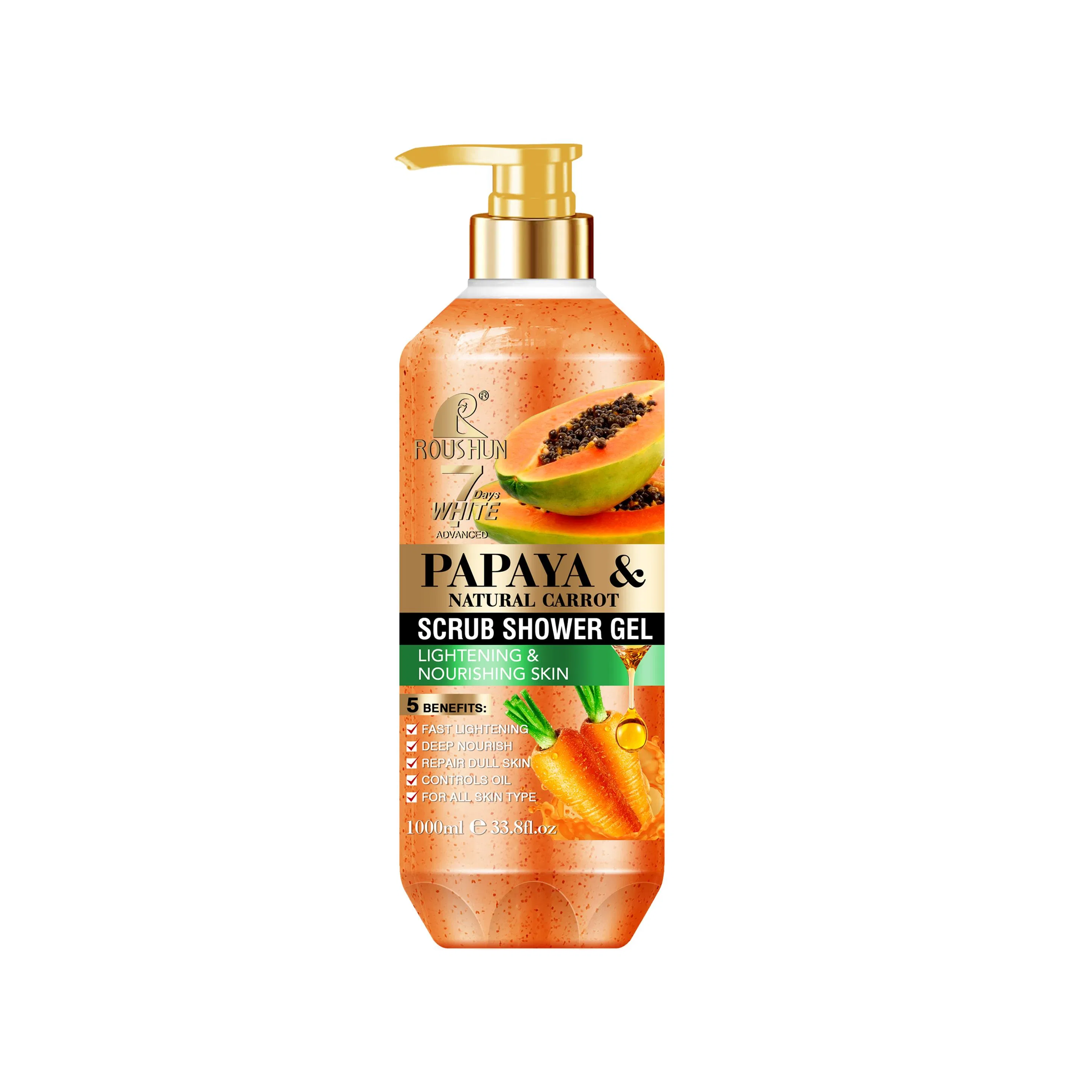 Roushun Scrub Shower Gel, Whitening and Moisturizing Body Wash Private Label Acceptable