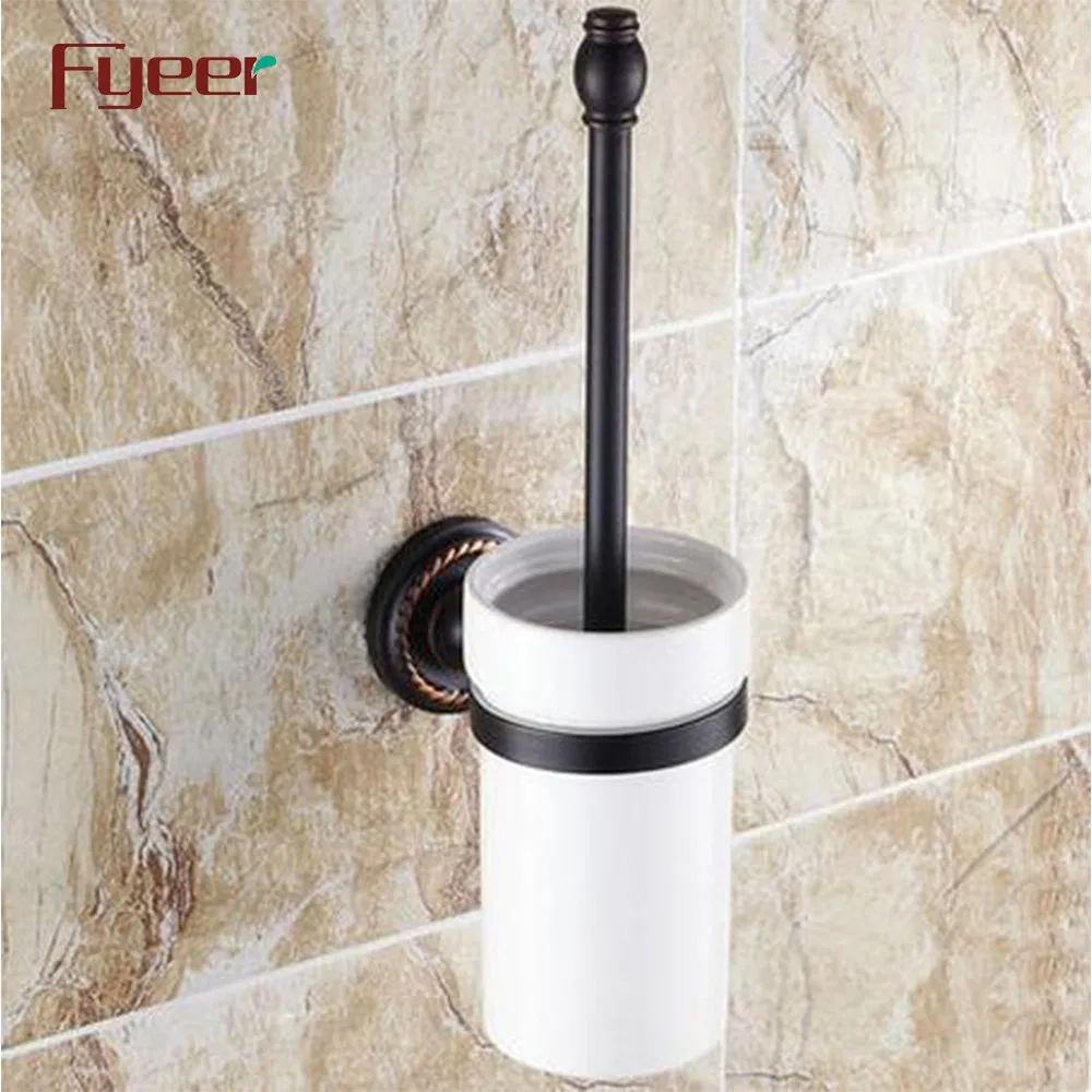 Держатель для туалетного ёршика Fyeer Black Series, латунь