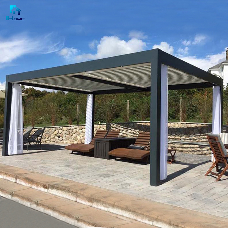 Freestanding & Wall Mounted Sunshade Rainproof Aluminium Louver Pergola Roof Outdoor for Living Areas