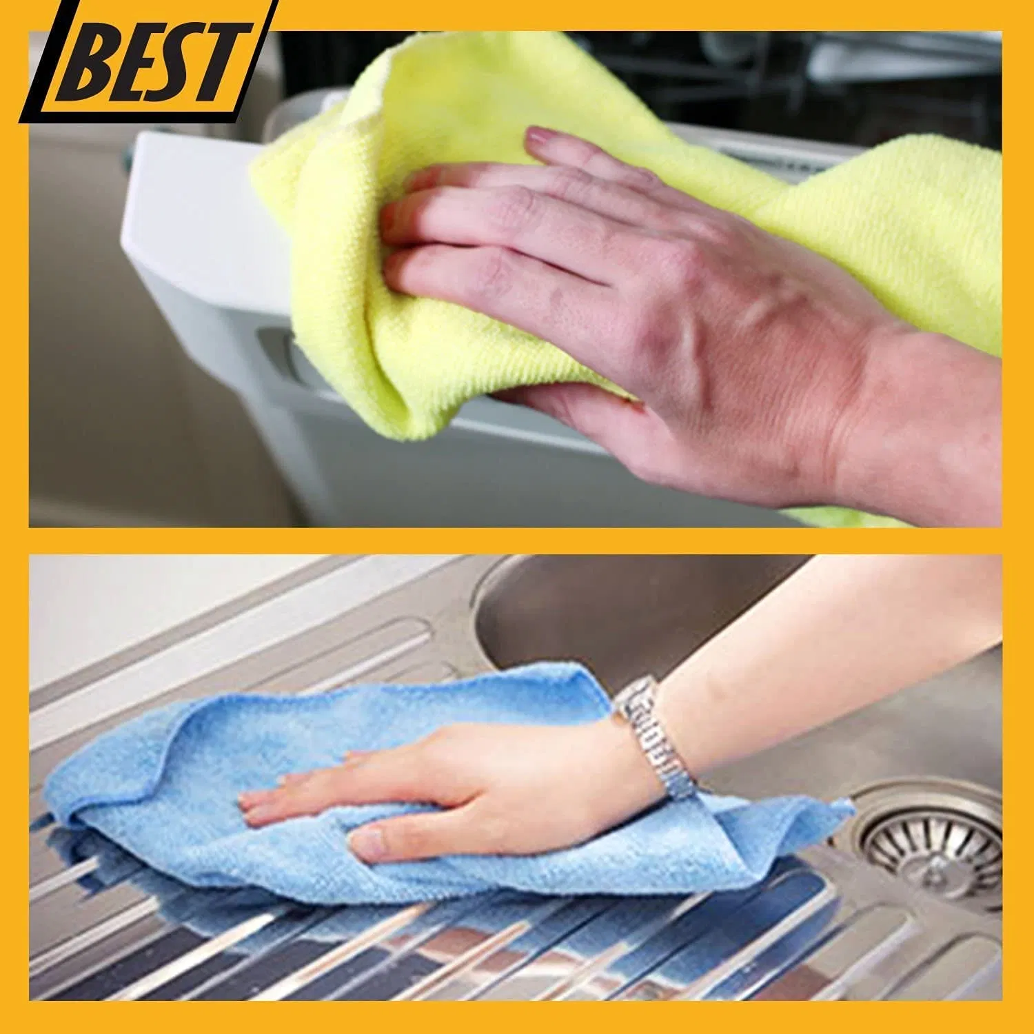 Eco-Friendly 40 * 40cm Microfiber Microfiber Cloth Cleaning Towel Kitchen Towel