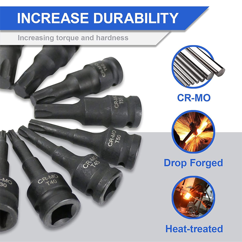 Набор ударных головок Torx 8PCS Cr-Mo